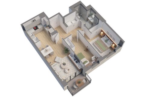 Apartamento de 2 dormitorios en venta en Residencial Tres Creus Sabadell, Barcelona, Cataluña, Spain № 3681