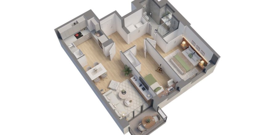 Apartamento de 2 dormitorios en venta en Residencial Tres Creus Sabadell, Barcelona, Cataluña, Spain № 3681