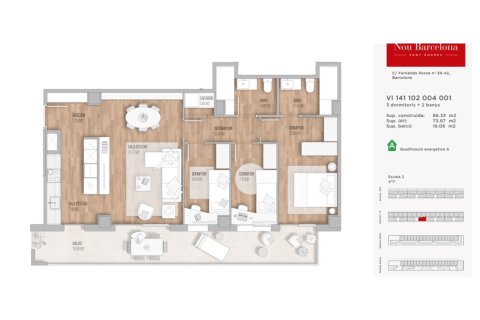 Apartamento de 3 dormitorios en venta en Barcelona, Cataluña, Spain № 5741 - foto 6