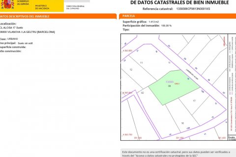1413 m² land plot à vendre à Vilanova i la Geltru, Barcelona, Catalonia, Spain № 8664 - photo 10