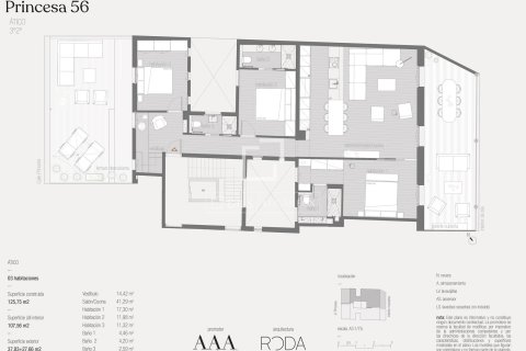 Ático de 3 dormitorios en venta en Barcelona, Cataluña, Spain № 4264 - foto 24