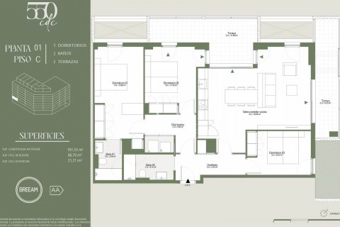 Apartamento de 3 dormitorios en venta en Barcelona, Cataluña, Spain № 8542 - foto 16