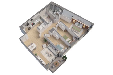 Apartamento de 3 dormitorios en venta en Residencial Tres Creus Sabadell, Barcelona, Cataluña, Spain № 3682
