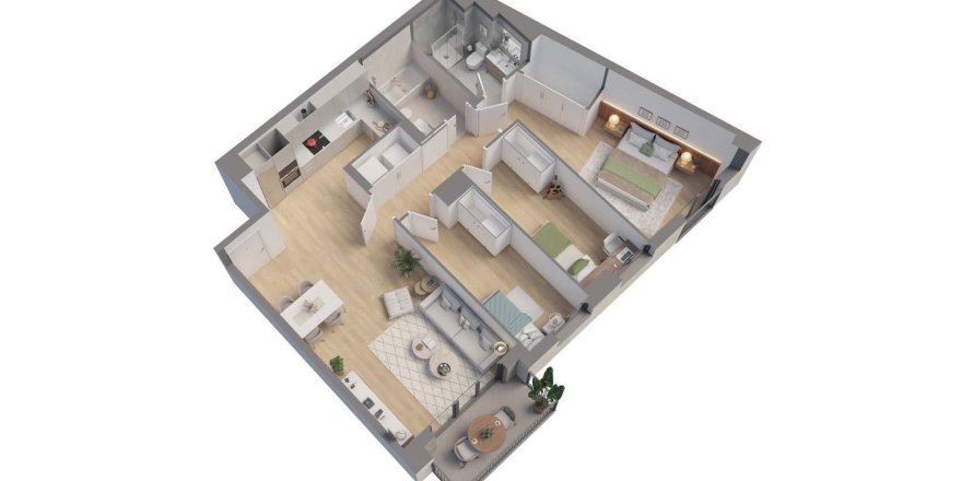 Apartamento de 3 dormitorios en venta en Residencial Tres Creus Sabadell, Barcelona, Cataluña, Spain № 3682