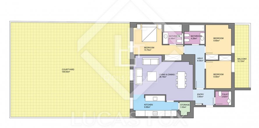 Apartamento de 3 dormitorios en venta en Barcelona, Cataluña, Spain № 8592
